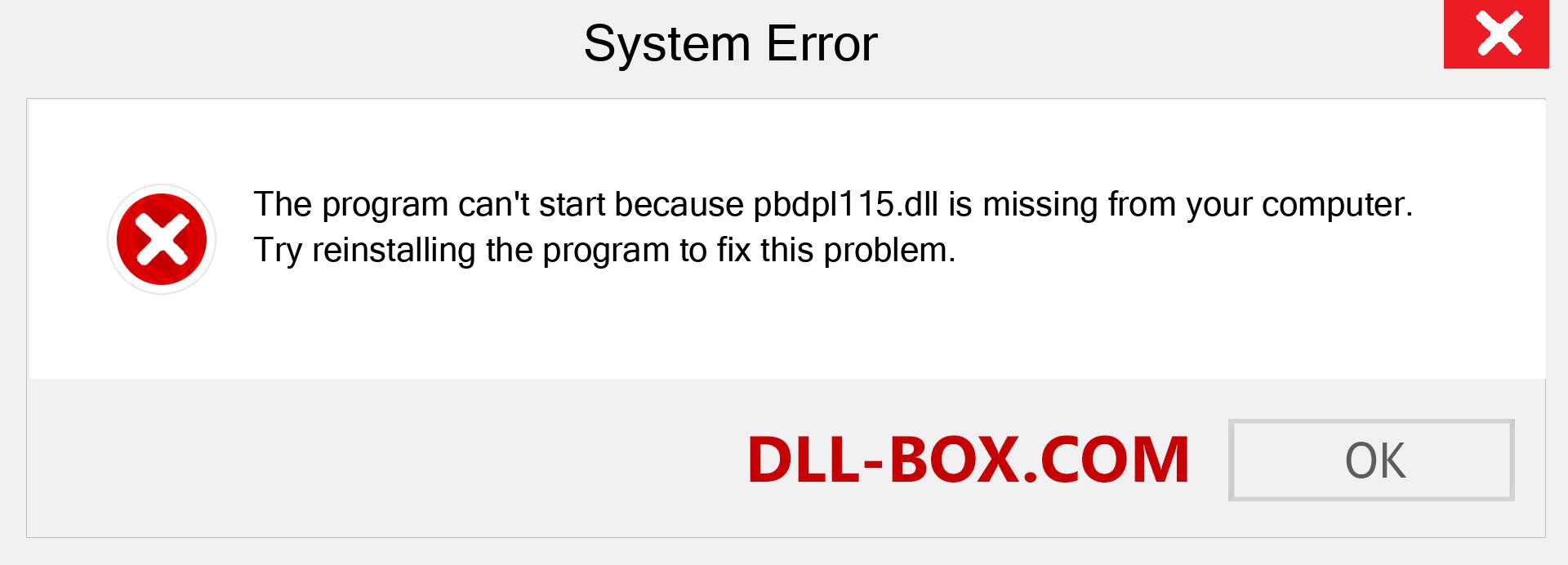  pbdpl115.dll file is missing?. Download for Windows 7, 8, 10 - Fix  pbdpl115 dll Missing Error on Windows, photos, images